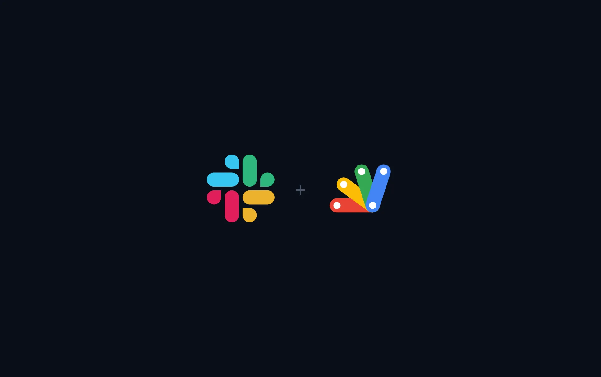 The Slack and Google Apps Script logos
